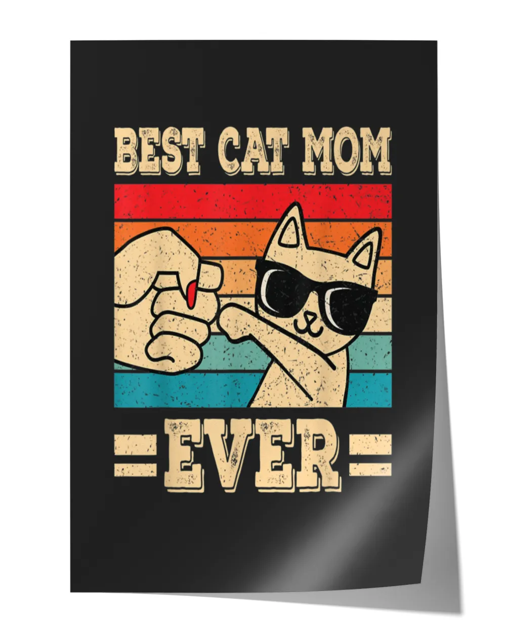 Best Cat Mom Porster Satin Portrait Poster (24x36in) black 24x36in