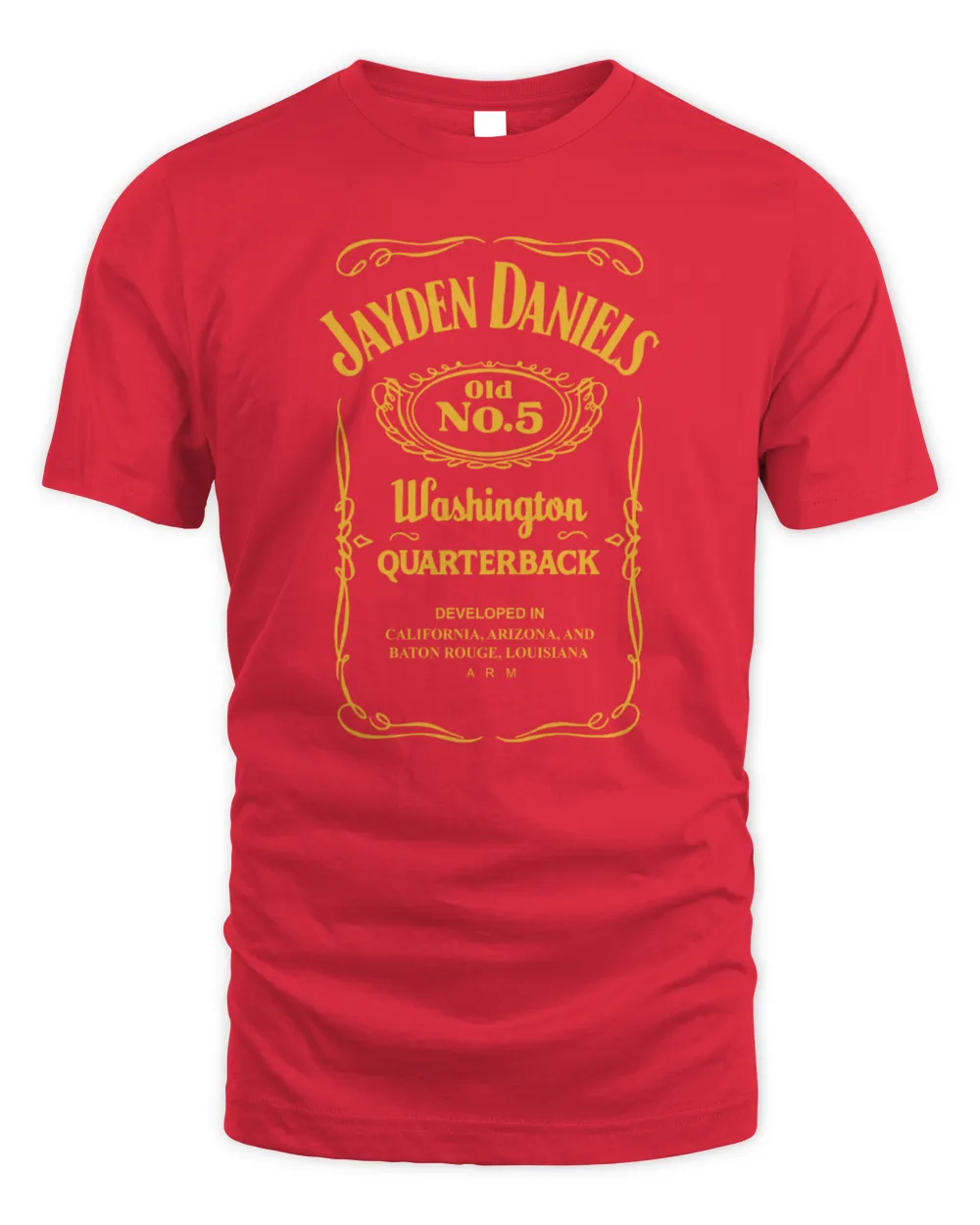 Jayden Daniels Washington Commanders QB5 Shirt Barstool Sports Unisex Standard T-Shirt red s
