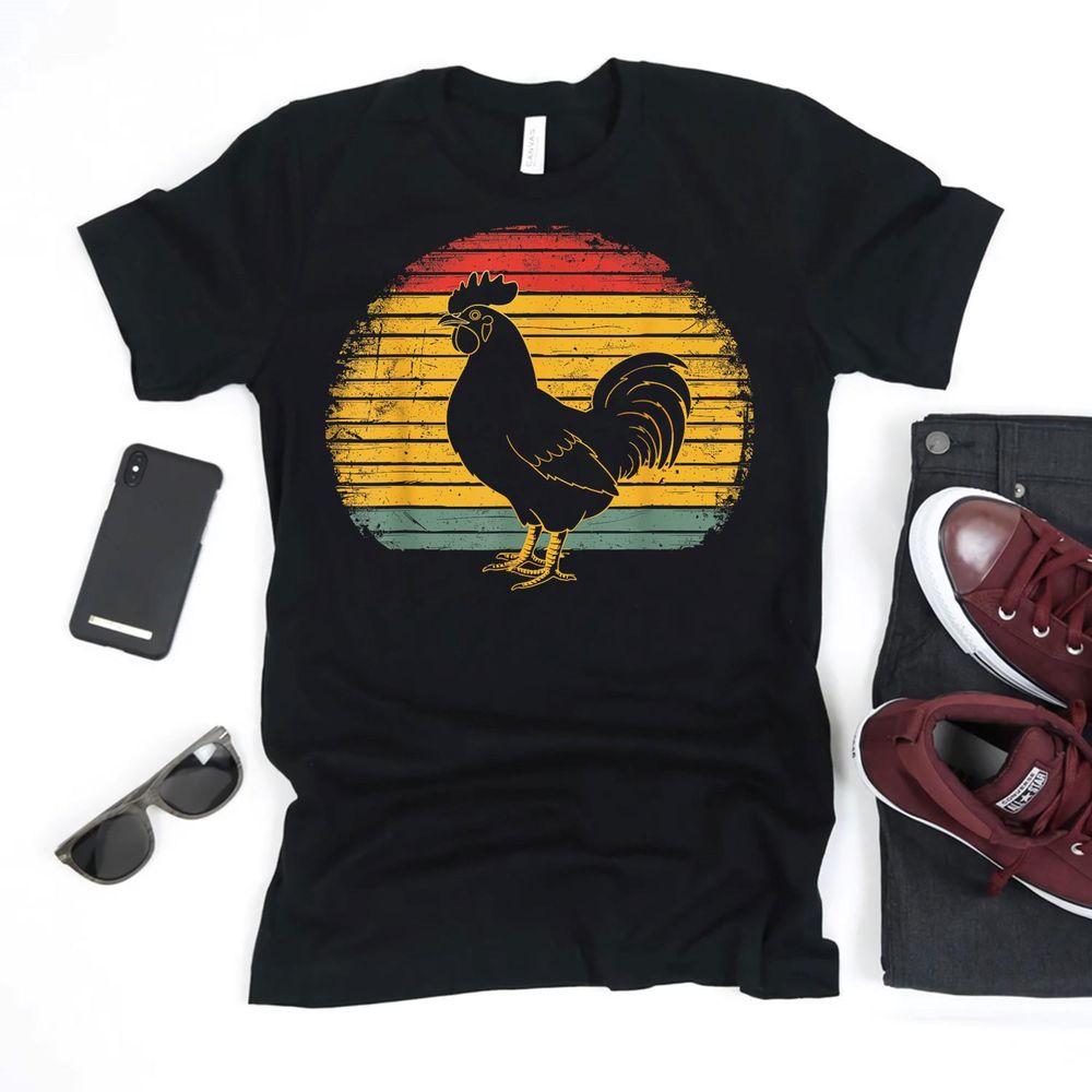 Chicken Vintage Farm Animals Lover Chicken Lover Farmer T-Shirt Unisex Standard T-Shirt black s