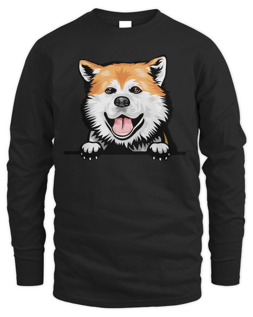 Animal Dog Akita Men's Long Sleeved T-Shirt black s
