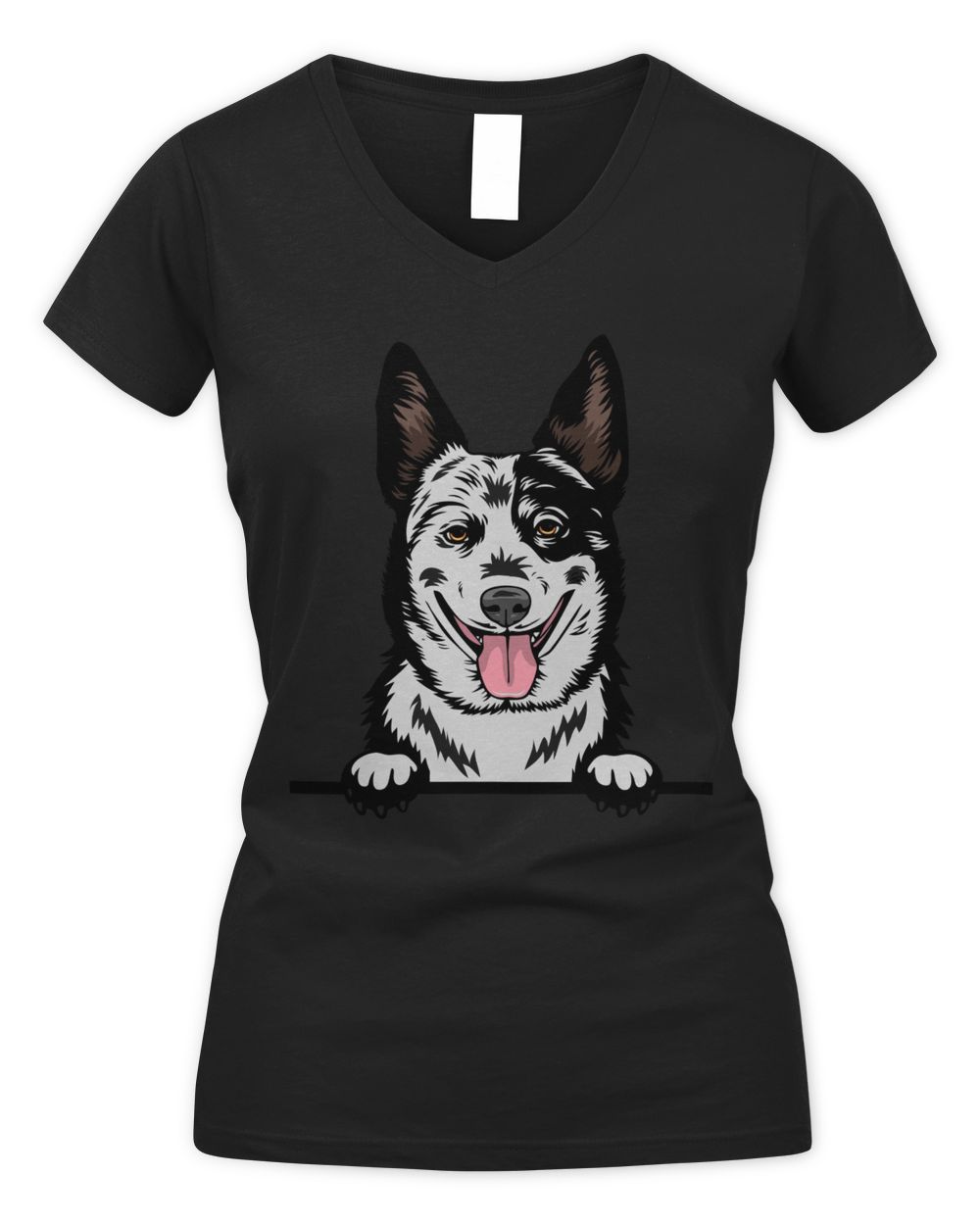 Animal Dog Australian Cattle Women's V-Neck T-Shirt black s