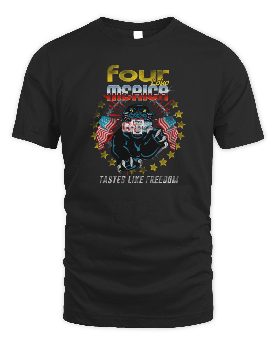 Four Loko Merch Four Loko America Panther T Shirt
