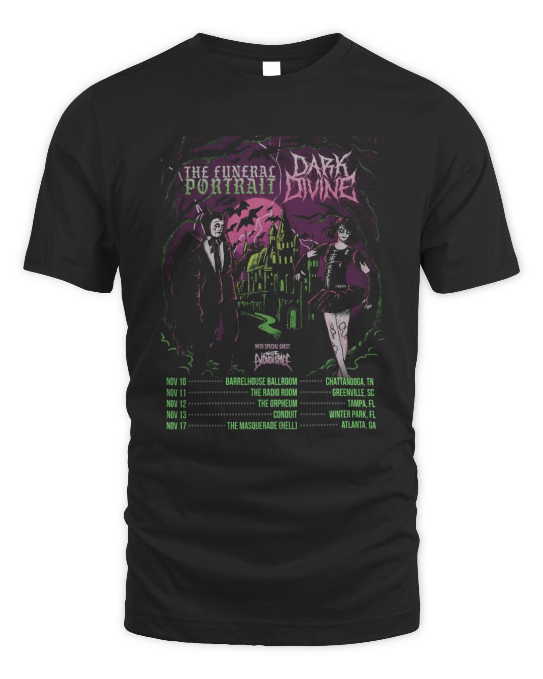 Dark Divine Band Merch Co-Headlining Tour 2024 Poster T-Shirt