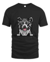 Animal Dog Akita kkkfv5abcm Color Peeking Unisex Standard T-Shirt black s